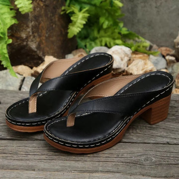 Toe Post Block Heels Sandals
