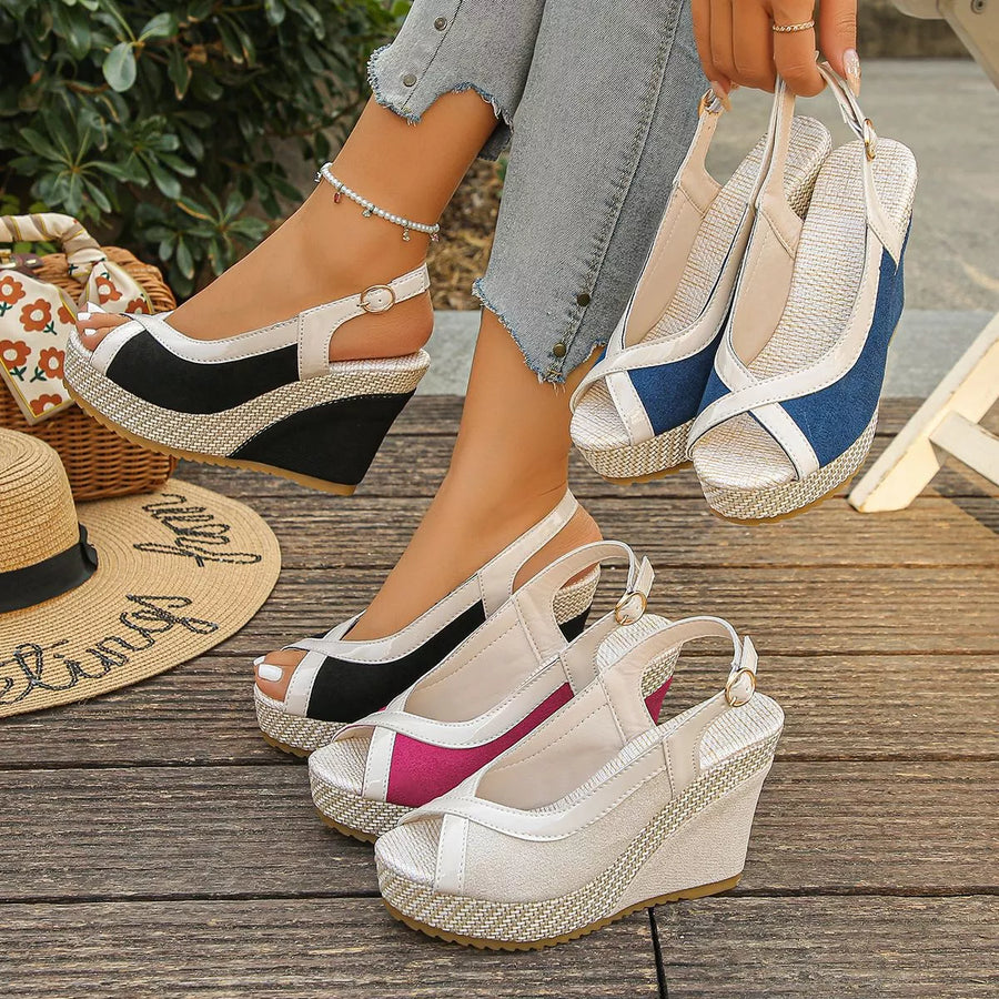 Peep Toe Wedge Sandals