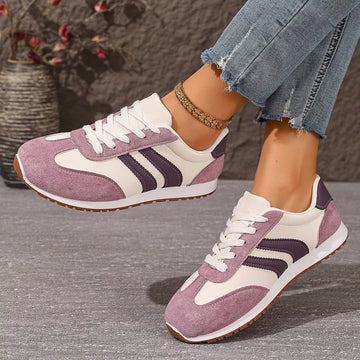 Striped Lace Up Casual Sneakers