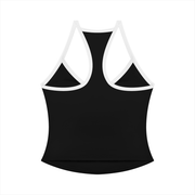 Serein Queen women's color block yoga tank top in black, back view