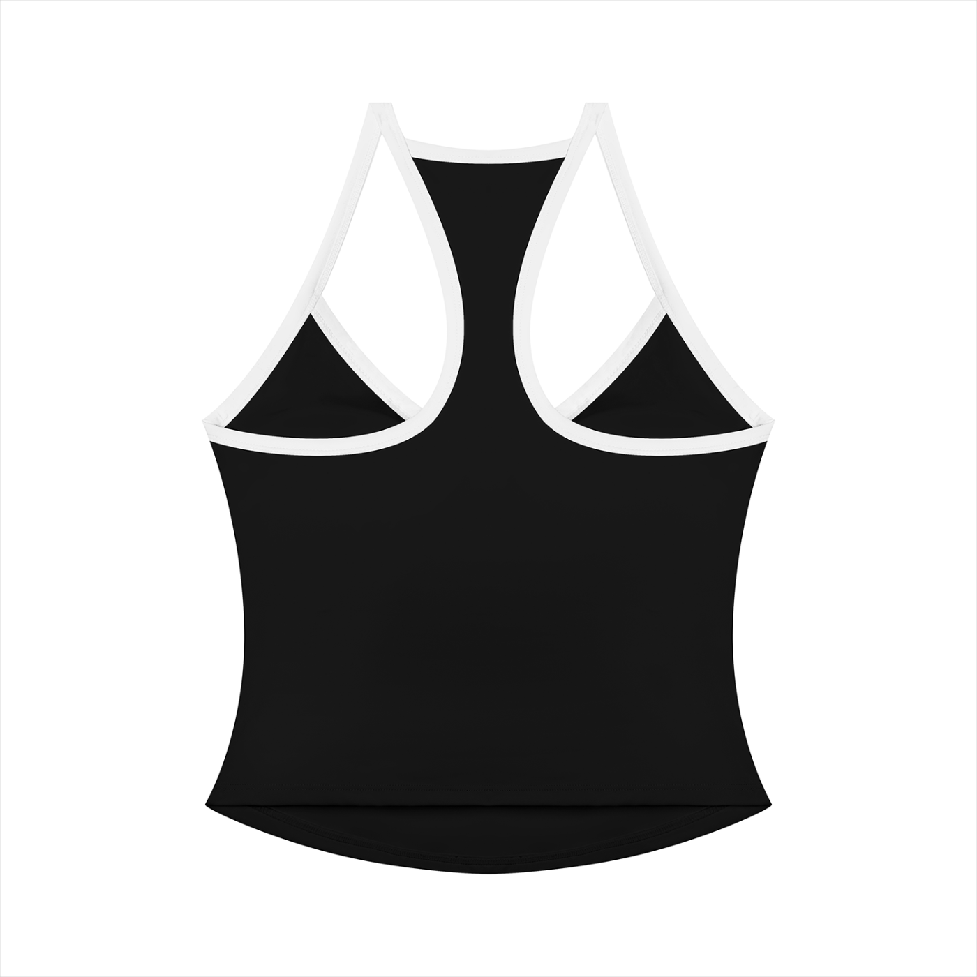 Serein Queen women's color block yoga tank top in black, back view