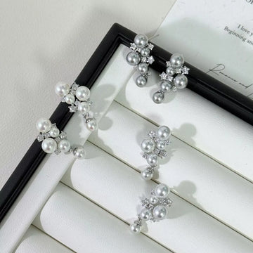 Pearl Cluster Earrings