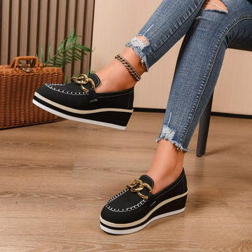 Round Toe Wedge Slip-Ons