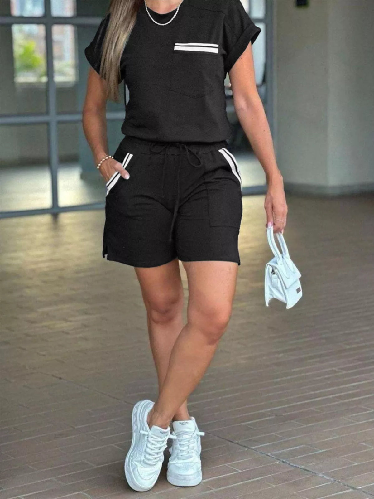 Short Sleeve Top and Shorts Set