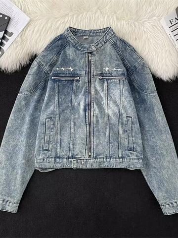 Men's Zip Up Denim Jacket