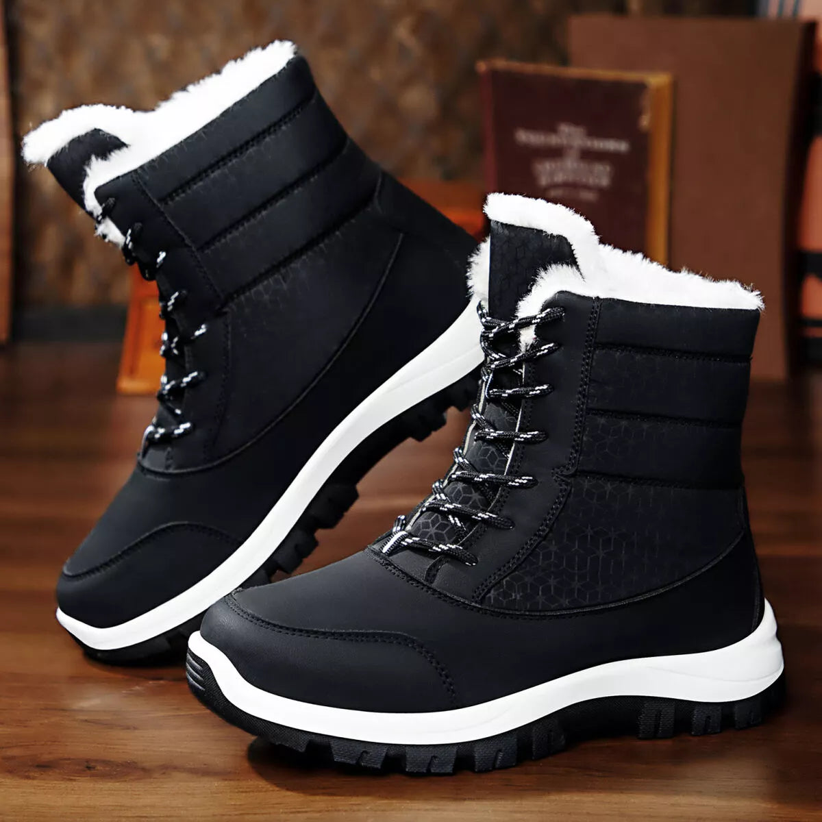 Winter Waterproof Snow Boots with Warm Fur Lining selected from Shoe Spotlight for Step Into It: Shoes That Carry the Whole Look