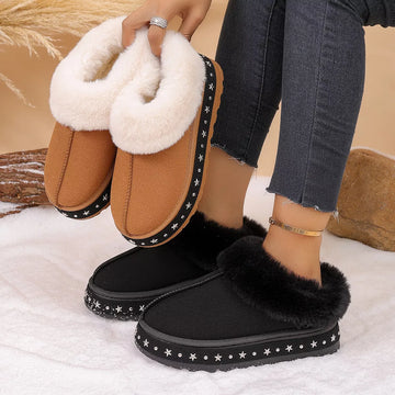 Faux Fur Lined Platform Ankle Boots