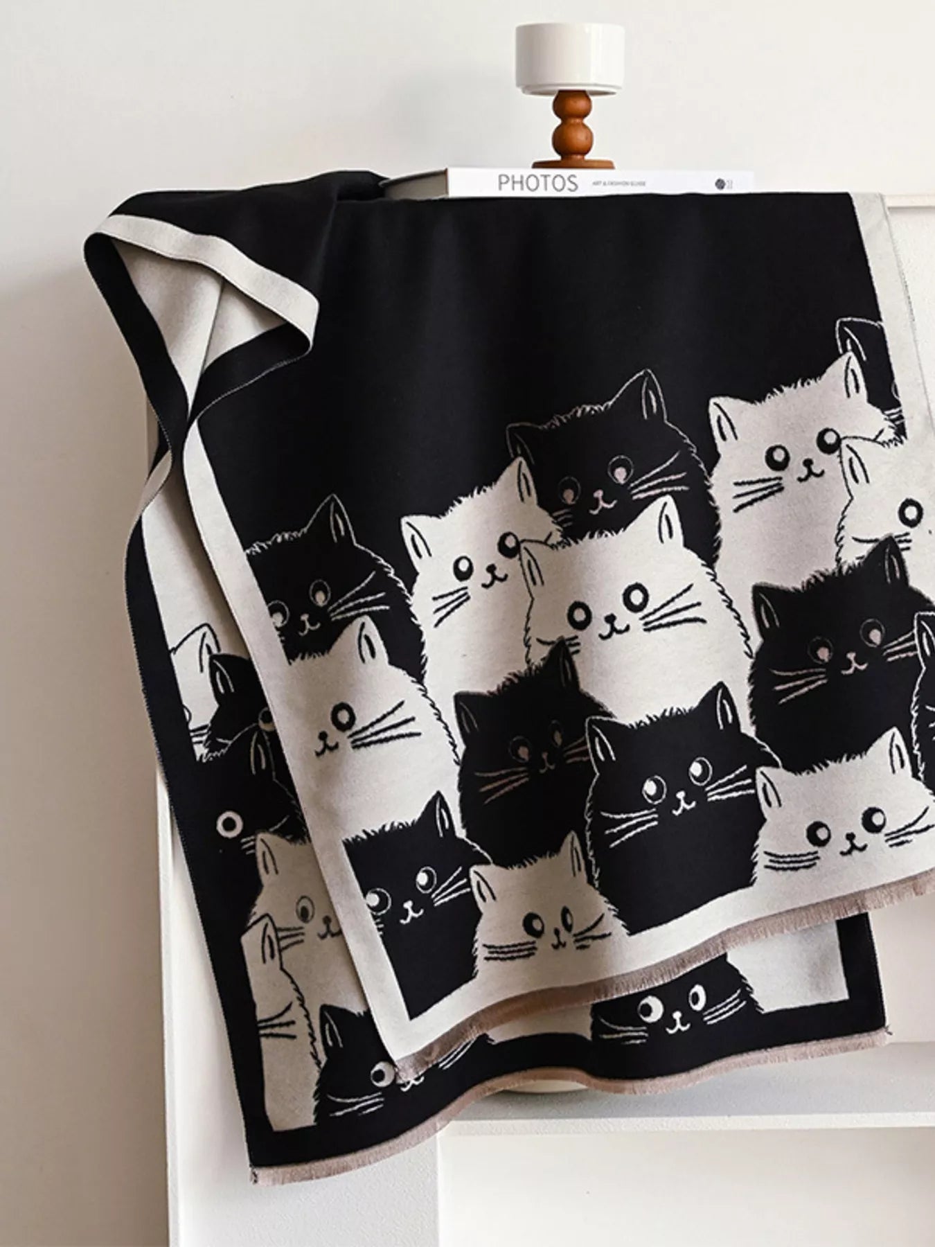 Cute Cat Pattern Knitted Scarf selected from Accessory Allure for The Finishing Touch: How Accessory Allure Changes the Whole Look
