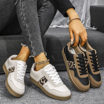 Leopard Lace Up Sneakers