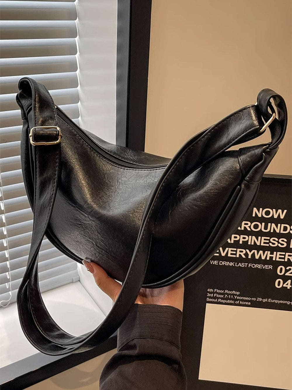 Vintage Style Solid Color Crossbody Bag
