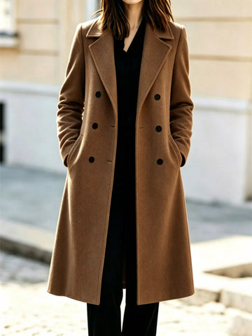 Double-Breasted Lapel Collar Coat