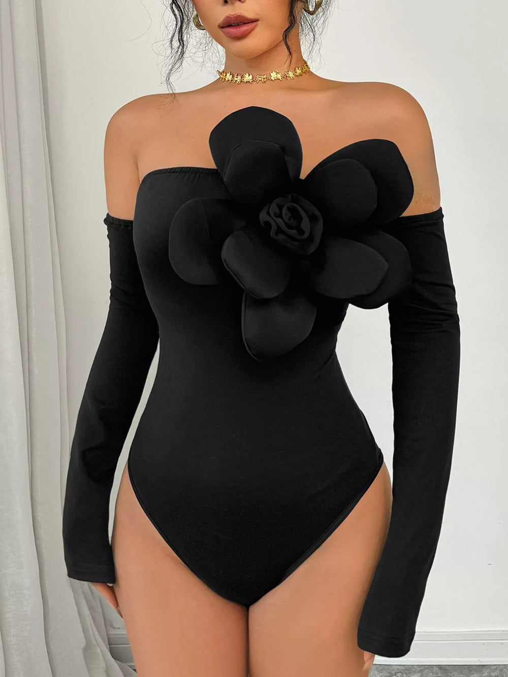 Flower Off Shoulder Bodysuit