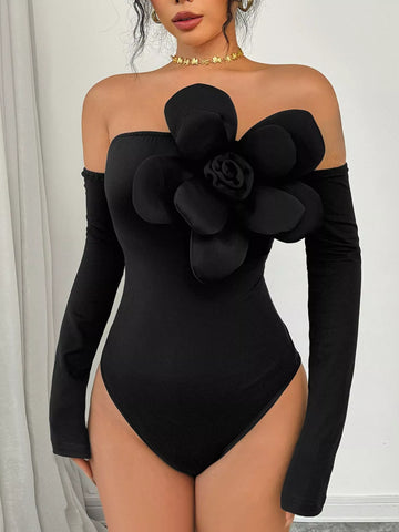 Flower Off Shoulder Bodysuit