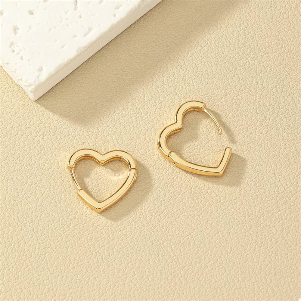 Alloy Heart Shape Hoop Earrings
