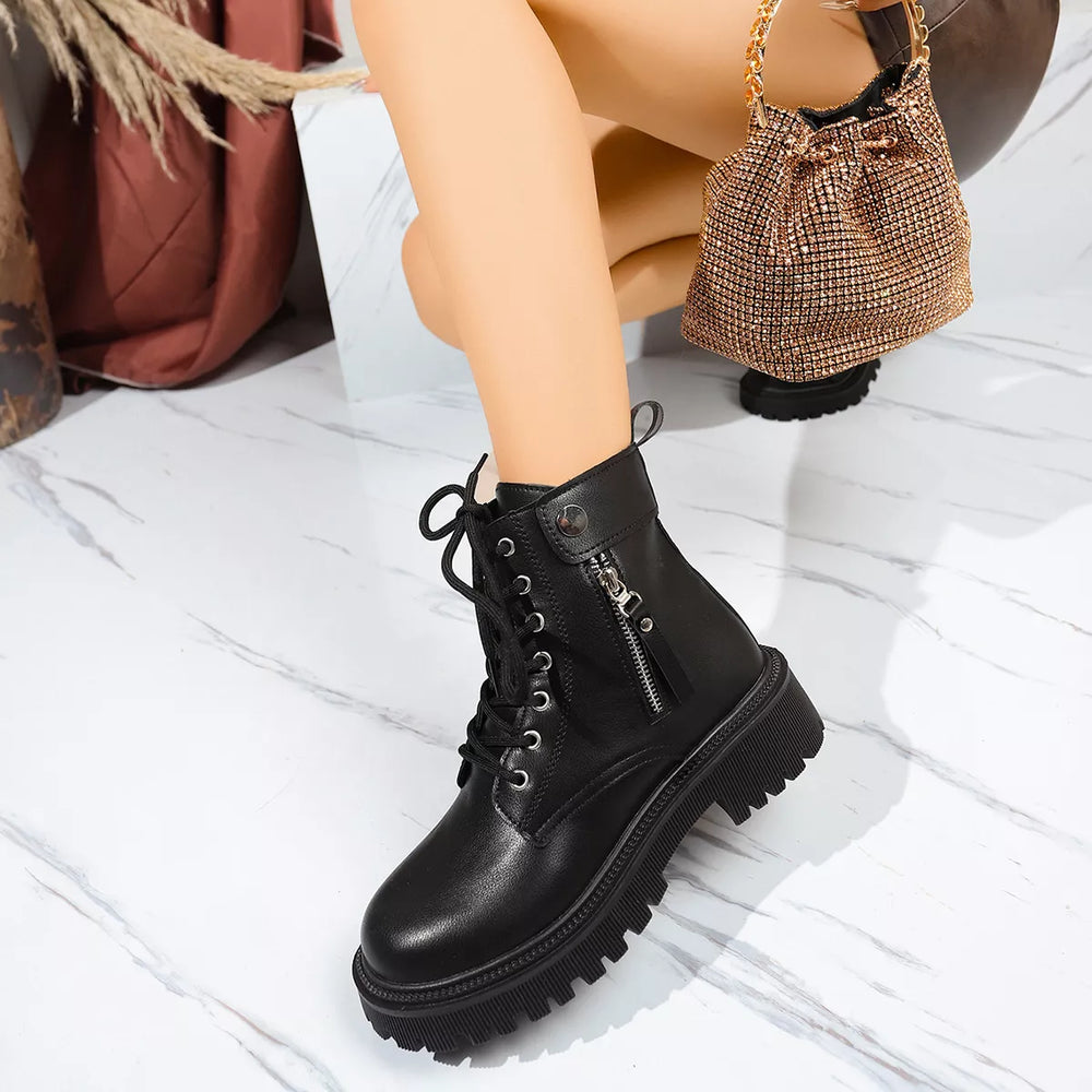 Round Toe Block Heels Boots
