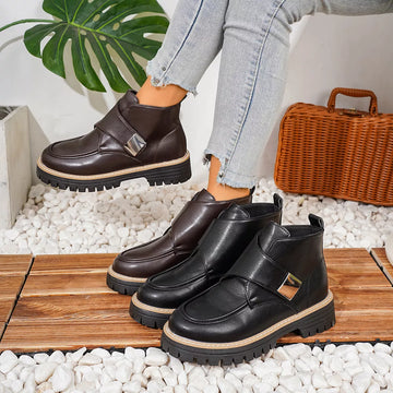 Round Toe Block Heels Boots