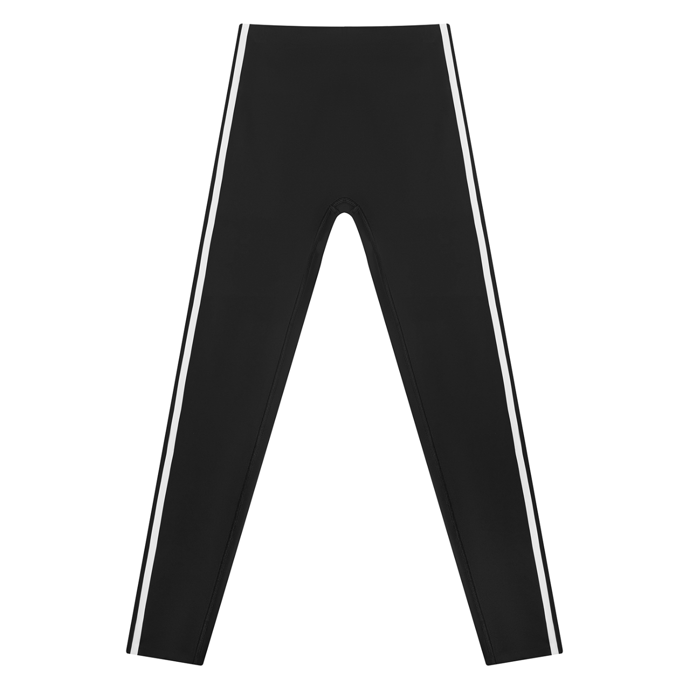 Serein Queen women's high-rise ankle yoga leggings in black and white, front view