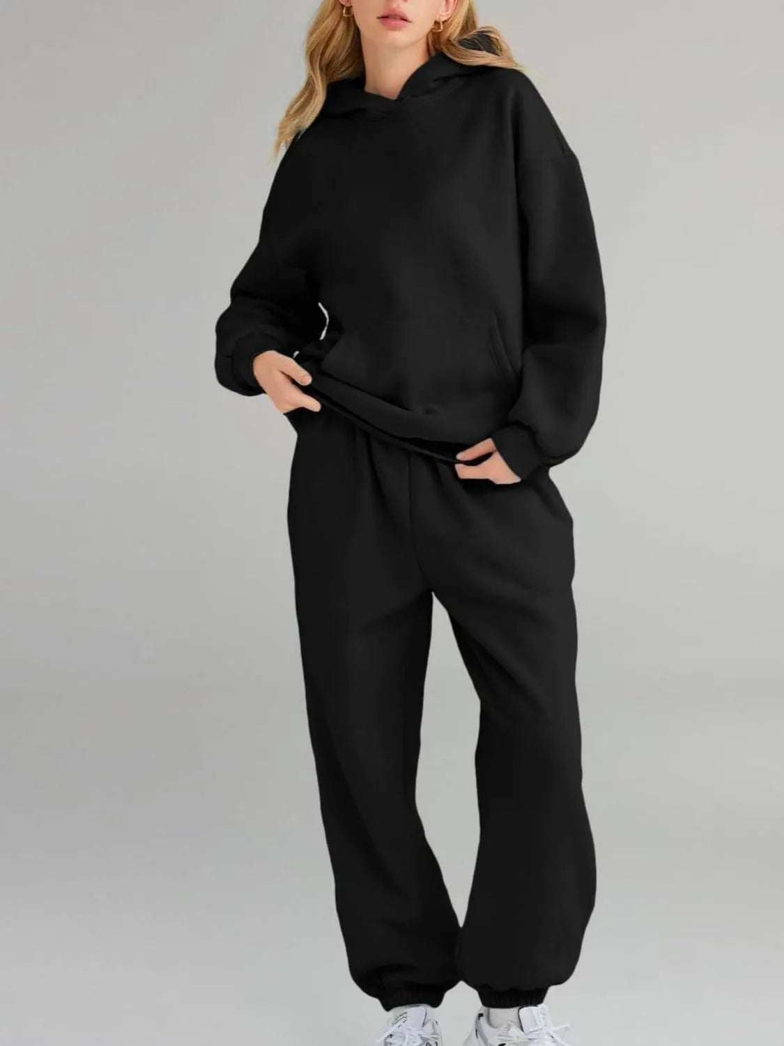 Full Size Kangaroo Pocket Hoodie and Joggers Set Plus Size selected from Hoodies & Sweatshirts for Soft Structure: The Elevated Hoodie and Sweatshirt Edit