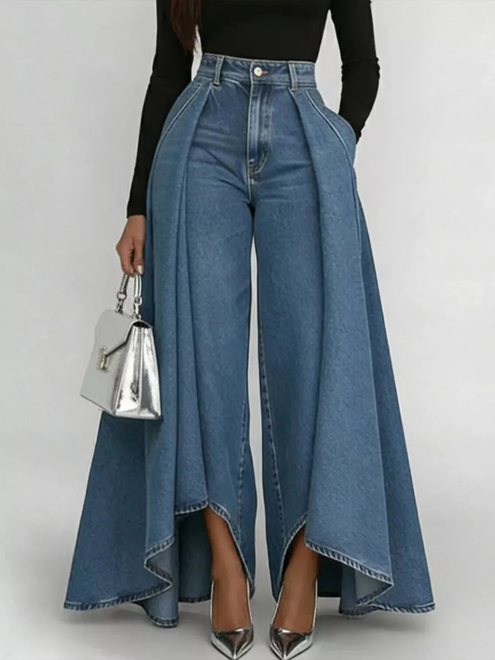 Full Size High-Waisted Wide-Leg Jeans Plus Size