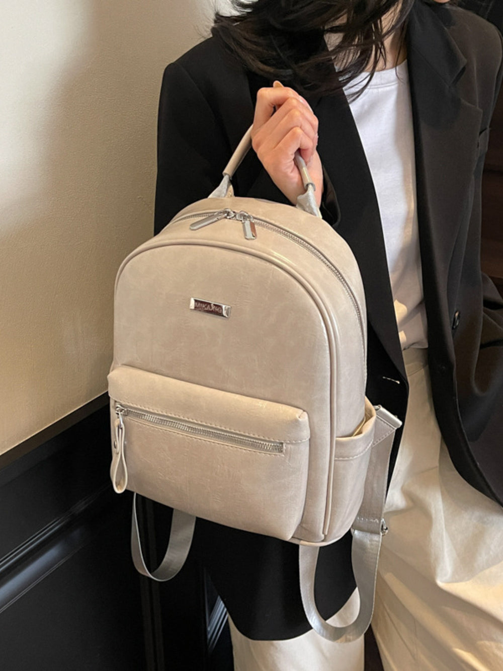 Lightweight Leather Backpack Bag