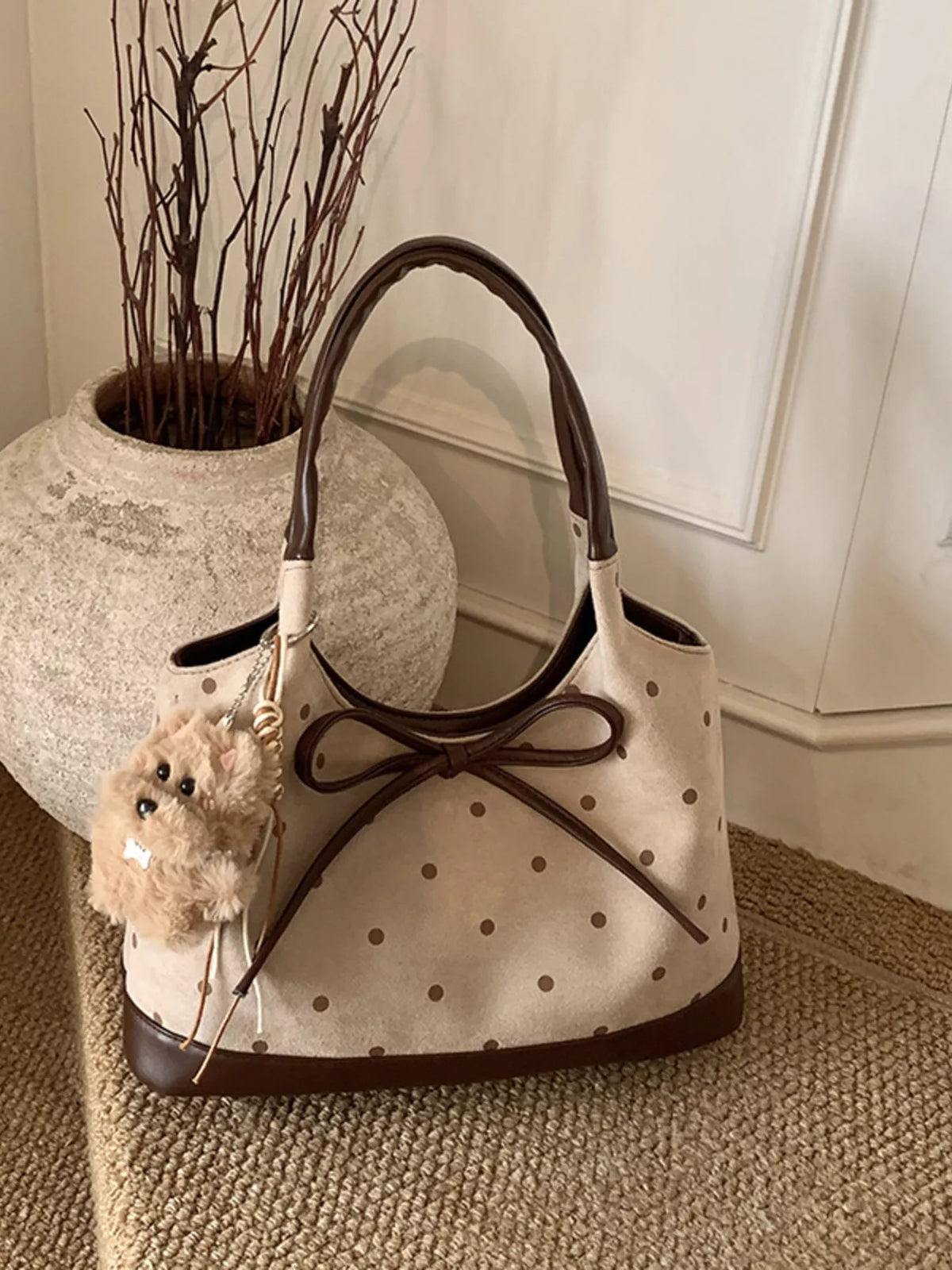 Polka Dot Bow Shoulder Bag