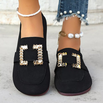 Decor Buckle Round Toe Slip On