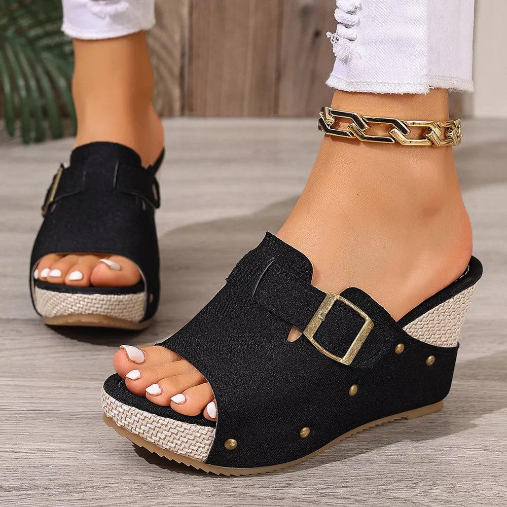 High-Wedge Open-Toe Sandals