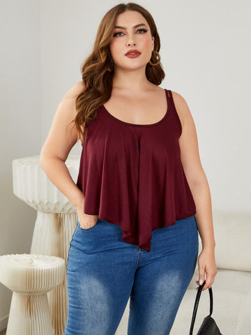Plus Size Double Strap Scoop Neck Cami
