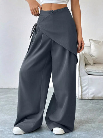 Asymmetrical Wrap Wide Leg Pants