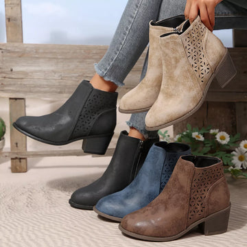 Point Toe Block Heels Boots