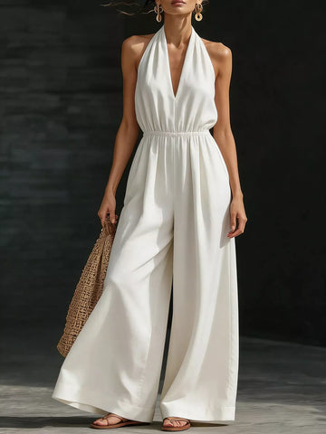 Halter Wide Leg Jumpsuit