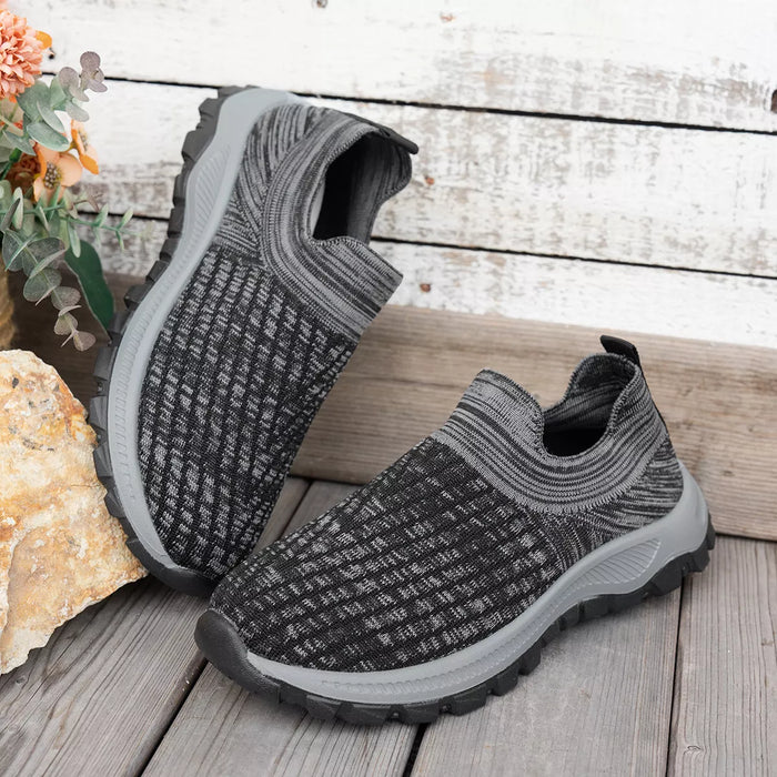 Round Toe Mesh Slip Ons