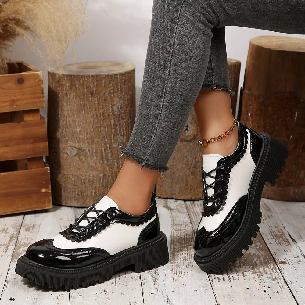 Round Toe Lace Up Sneakers