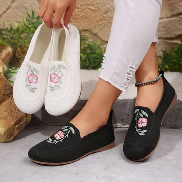 Embroidered Mesh Slip Ons
