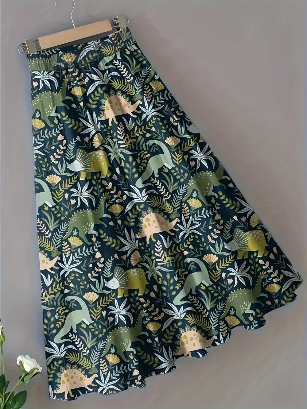 Printed Elastic Waist Skirt