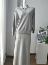 Gray Skirt Set