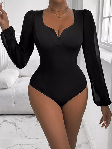Perfee Sweetheart Long Sleeve Bodysuit