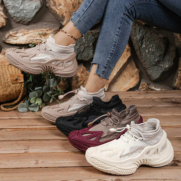 Lace-Up Mesh Athletic Sneakers