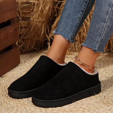Round Toe Plush Lined Ankle Boots