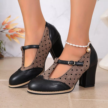 Point Toe Block Heels Pumps