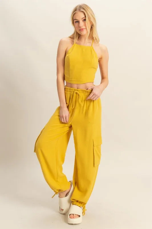 HYFVE Crop Top and Cargo Pants Set