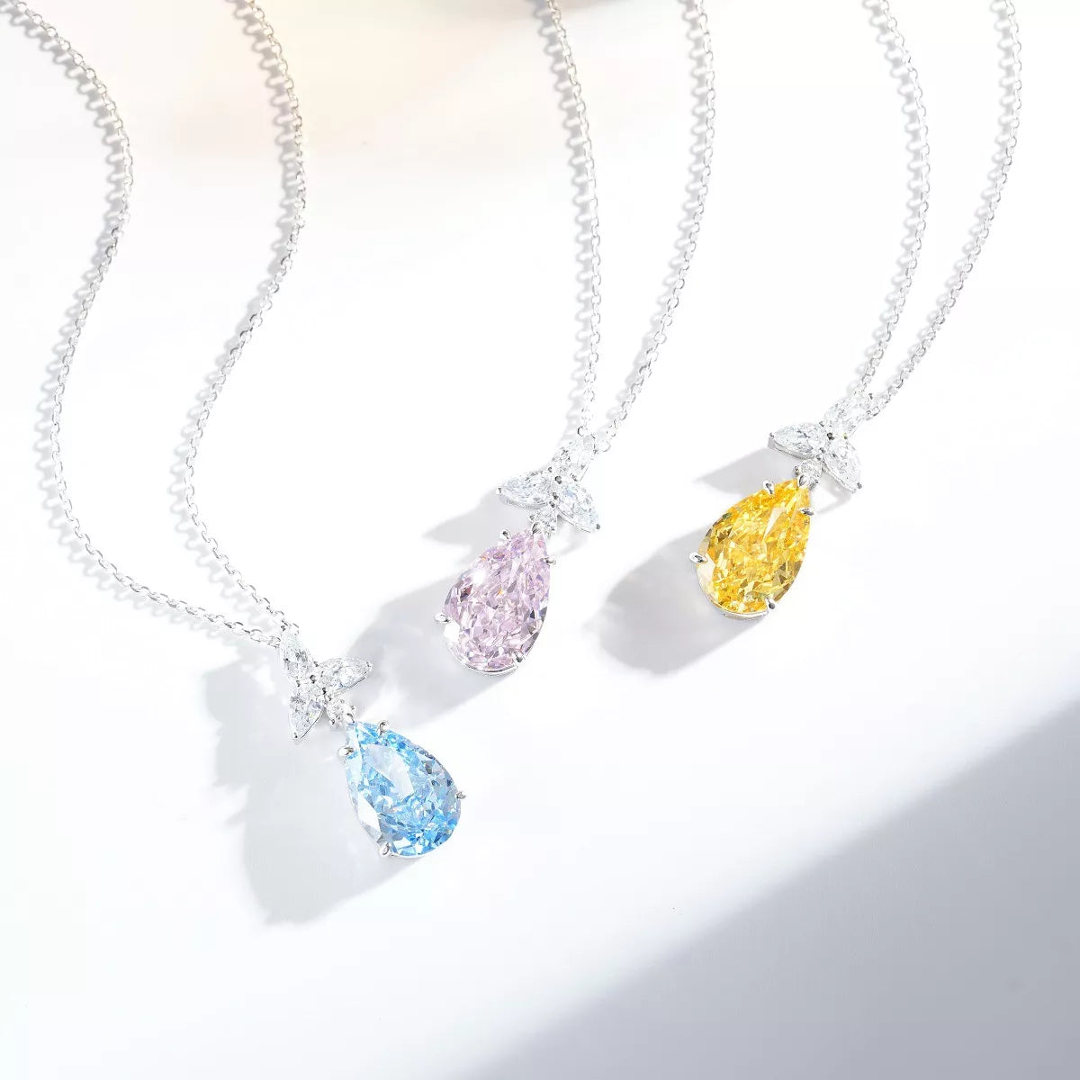 925 Sterling Silver Zircon Teardrop Necklace