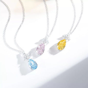 925 Sterling Silver Zircon Teardrop Necklace