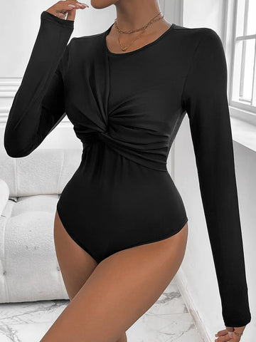 Perfee Twisted Long Sleeve Bodysuit