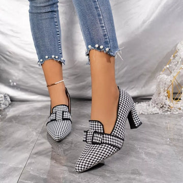 Point Toe Block Heels Pumps