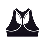 Serein Queen women's halter yoga sports bra in black and white, back view