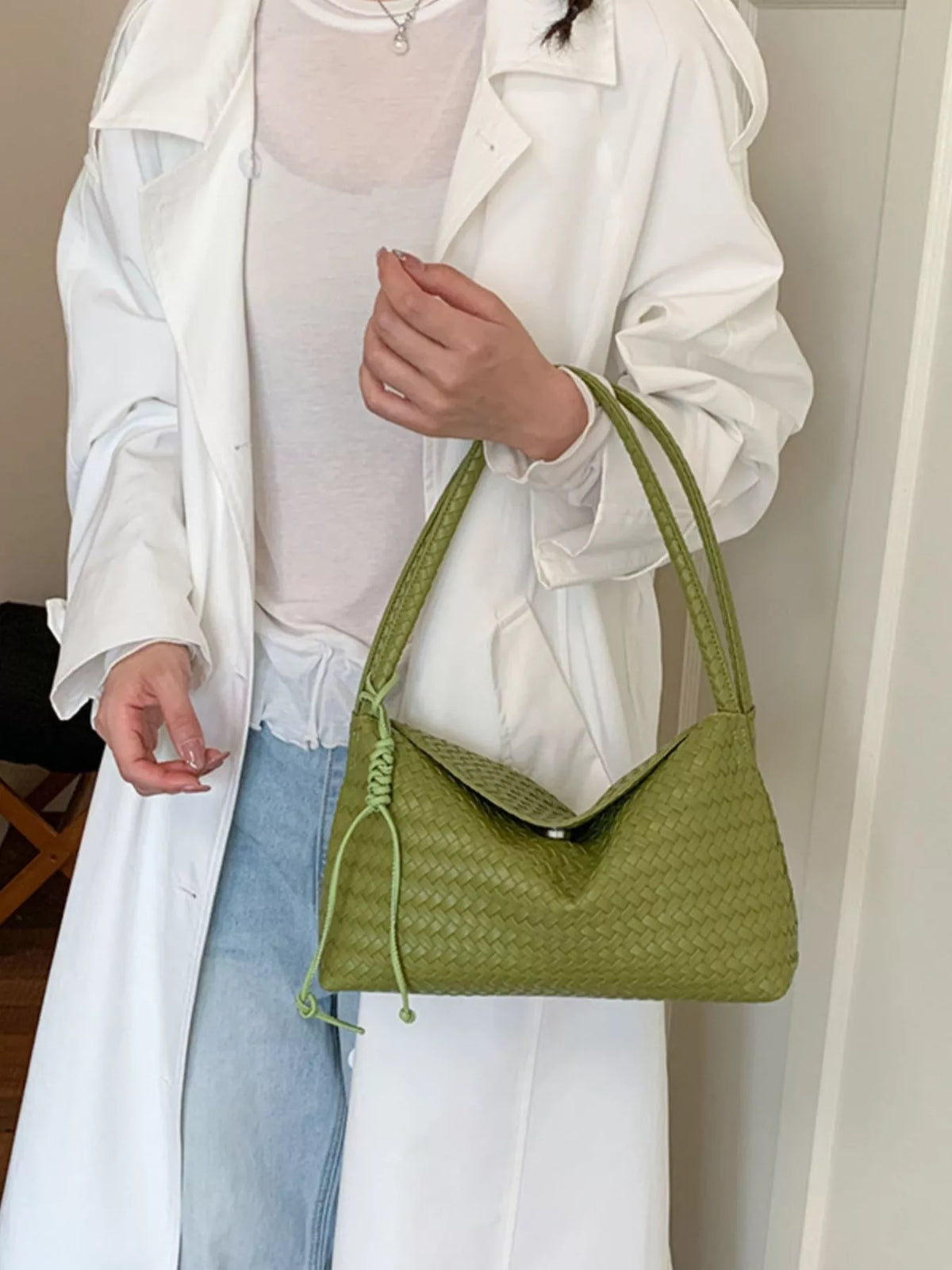 Woven Leather Shoulder Bag