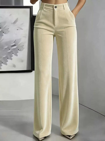 Full Size High-Waisted Velvet Pants Plus Size