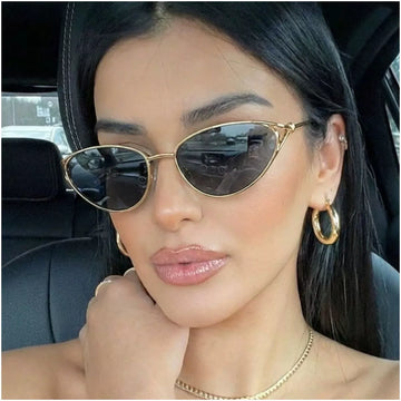 Gold-Rimmed Cat-Eye Sunglasses