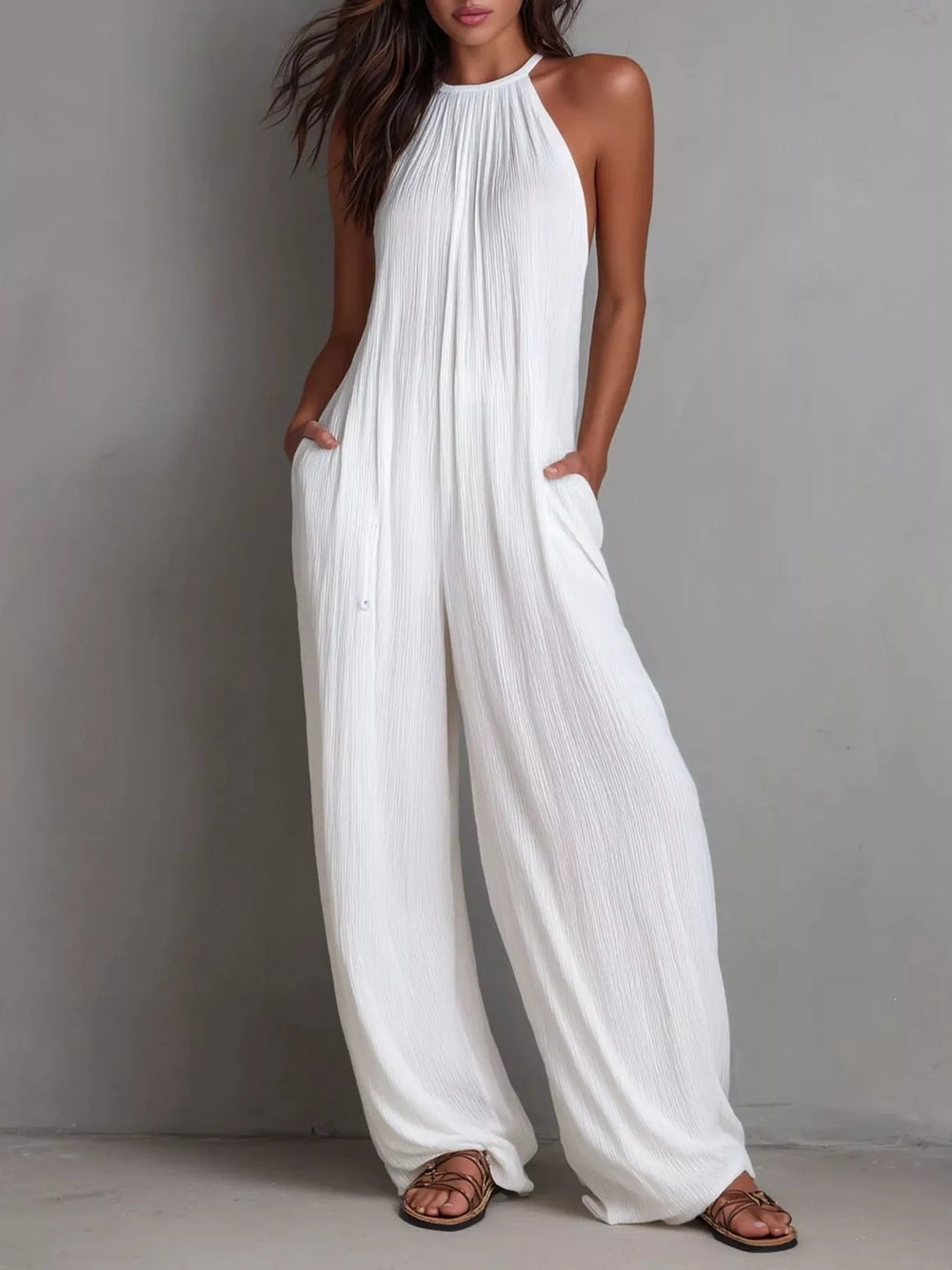 Sleeveless Wide-Leg Jumpsuit